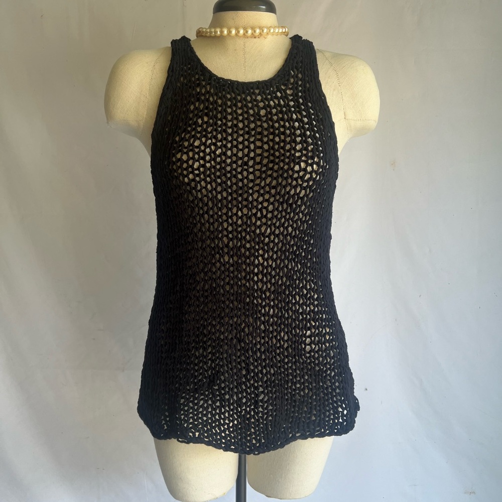 Vince Crochet Black Top